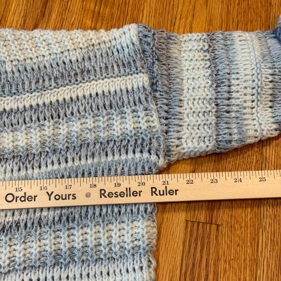 Time And Tru Womens M (8-10) Blue & White Striped Sweater - Picture 6 of 9